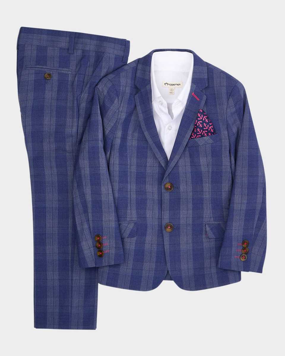 Boy's 2-Piece Plaid Mod Suit, Size 2-1